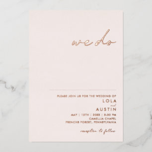 Moderne Minimal Blush Und Roségold Wir Heiraten Folieneinladung