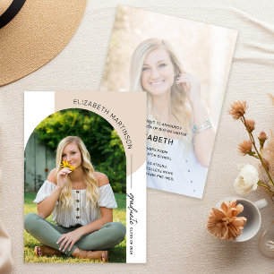 Moderne Minimal-Bogen-2-Foto-Abschluss Ankündigung