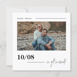 Moderne Minimal Boho Foto Elopement Ankündigung