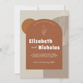 Moderne Minimal-Boho-Wüste | Terra Cotta Einladung