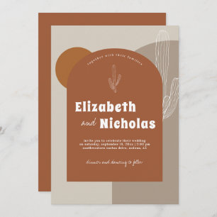 Moderne Minimal-Boho-Wüste   Terra Cotta Einladung