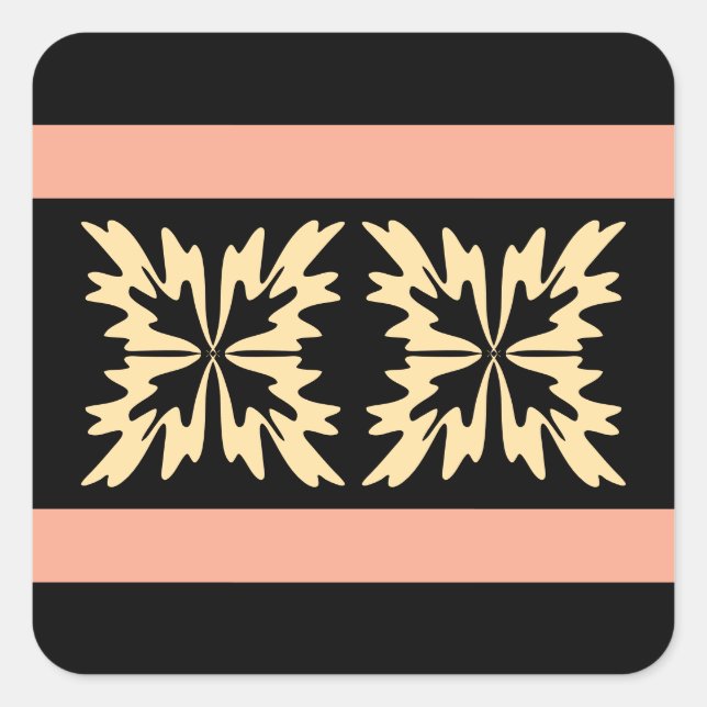 Moderne Minimal Bold Art Blätter Quadratischer Aufkleber (Vorderseite)