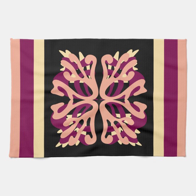 Moderne Minimal Bold Art Herzen Geschirrtuch (Horizontal)