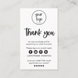 Moderne Minimal Business Dankeschön für Bestellung Visitenkarte