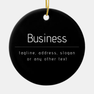 Moderne Minimal Business Name & andere Information Keramik Ornament