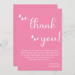 Moderne Minimal-Butterfly-Babydusche Dankeskarte