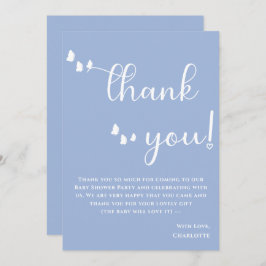 Moderne Minimal-Butterfly-Babydusche Dankeskarte