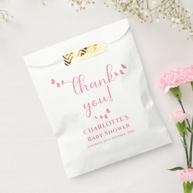 Moderne Minimal-Butterfly-Babydusche Geschenktütchen (Versiegelt)