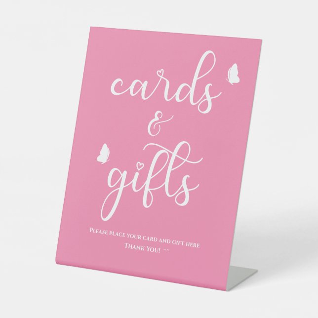 Moderne Minimal-Butterfly-Babydusche Sockelschild (Vorderseite)