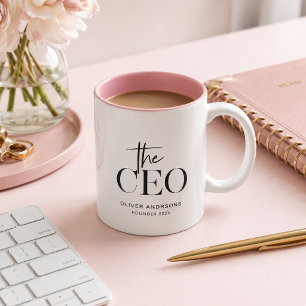Moderne Minimal CEO-Tasse Personalisierte Boss-L Zweifarbige Tasse
