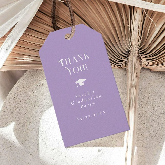 Moderne Minimal Chic Absolventenparty Lavendel Geschenkanhänger (Von Creator hochgeladen)