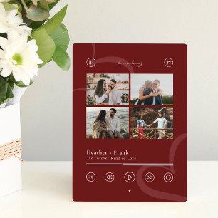 Moderne Minimal Chic Musikplayer-Foto Valentinstag Fotoplatte