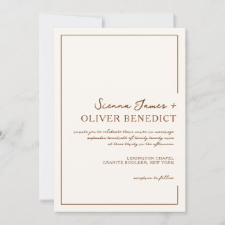 Moderne Minimal-Chic-Rost-Border-Hochzeit Einladung