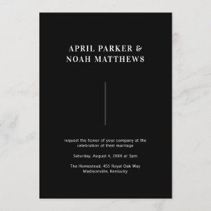 Moderne Minimal einfache Typografie Schwarz-weiß Einladung