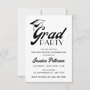 Moderne Minimal Elegant Graduation Party Einladung
