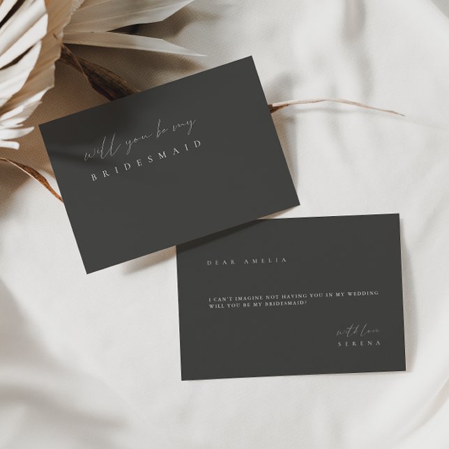 Moderne Minimal Elegante Bridesmaid Vorschlag Card Einladung (Von Creator hochgeladen)