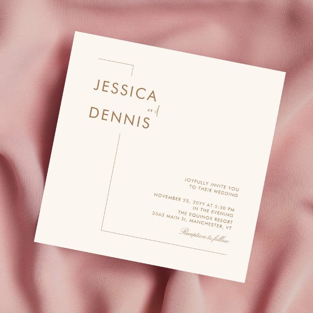Moderne Minimal Elegante Script Boho Square Weddin Einladung (Von Creator hochgeladen)