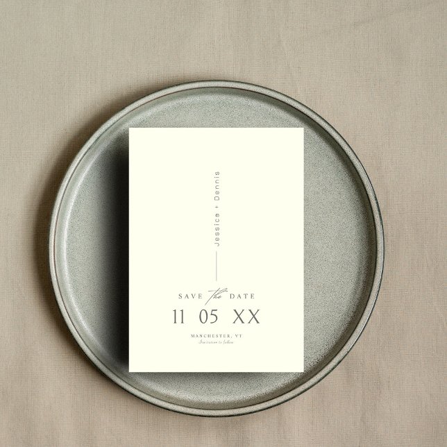 Moderne Minimal Elegante Script Ivory Save the Dat Einladung (Von Creator hochgeladen)