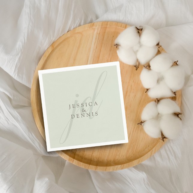 Moderne Minimal elegante Script Monogram Wedding Serviette (Von Creator hochgeladen)