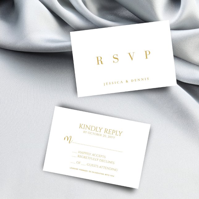 Moderne Minimal elegante Typografie Script Wedding RSVP Karte (Von Creator hochgeladen)