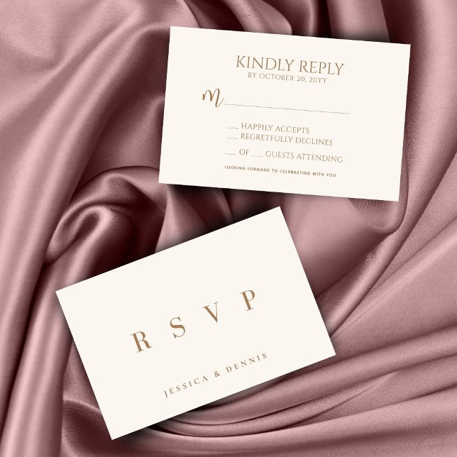 Moderne Minimal elegante Typografie Script Wedding RSVP Karte (Von Creator hochgeladen)