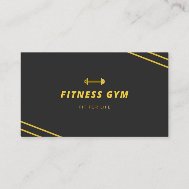 Moderne Minimal Fitnesscenter Business Cards Visitenkarte (Vorderseite)
