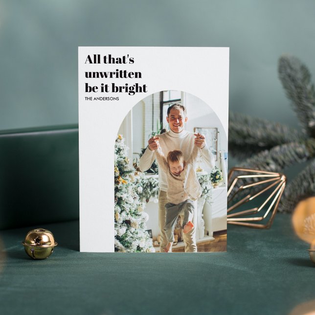 Moderne Minimal Foto Arch Happy Holidays Einladung (Von Creator hochgeladen)