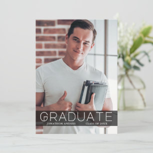 Moderne Minimal Foto BK Graduate Announcement Card Ankündigung