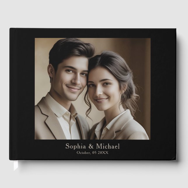 Moderne Minimal-Foto-Gästebuchvorlage Gästebuch (Vorderseite)