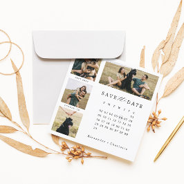 Moderne Minimal Foto Grid Collage Stilvoller Kalen Save The Date