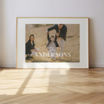 Moderne Minimal-Foto-Personalisierte Familienname