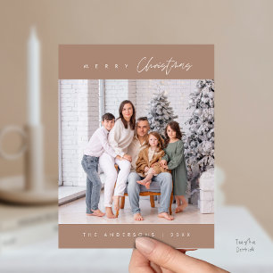 Moderne Minimal, Frohe Weihnachten Familienfoto Postkarte