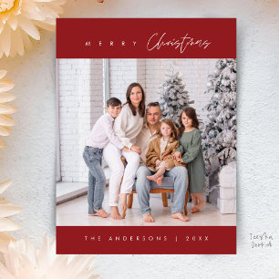 Moderne Minimal, Frohe Weihnachten Familienfoto Postkarte