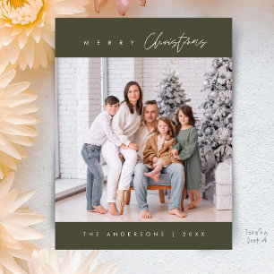Moderne Minimal, Frohe Weihnachten Familienfoto Postkarte