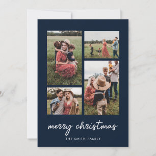 Moderne Minimal frohe Weihnachten vier FotoCollage