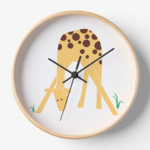 Moderne Minimal-Gelbe Giraffe, 10" Runduhr