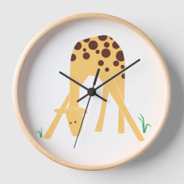 Moderne Minimal-Gelbe Giraffe, 10" Runduhr Uhr