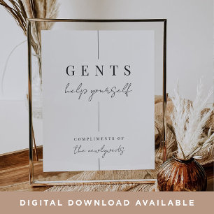 Moderne Minimal Gents Hochzeitsbadezimmer - Zeiche Poster