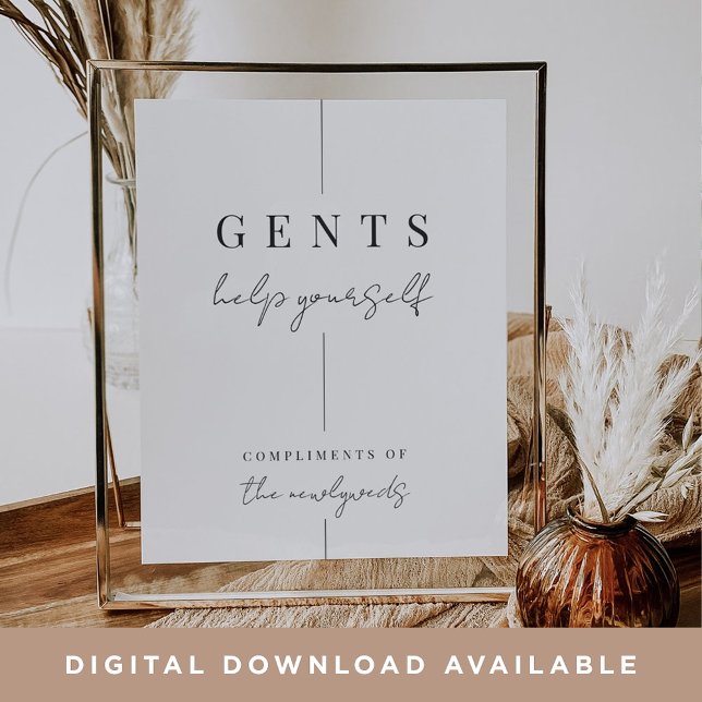 Moderne Minimal Gents Hochzeitsbadezimmer - Zeiche Poster (Von Creator hochgeladen)