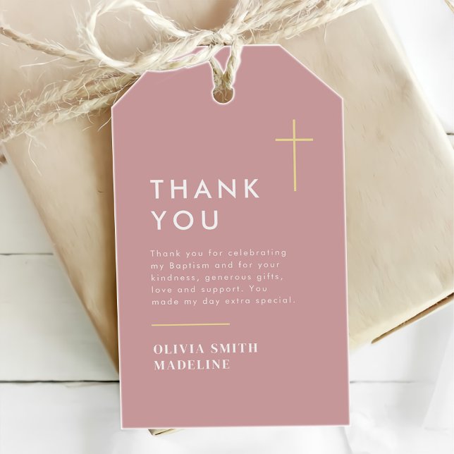 Moderne Minimal Gold Cross Taufe Geschenkanhänger (Von Creator hochgeladen)