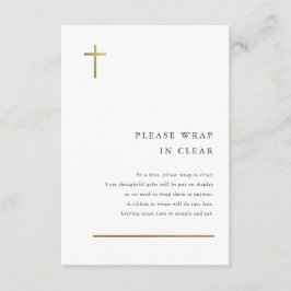 Moderne Minimal Gold Cross Taufen Umschließungskar Begleitkarte
