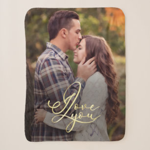 Moderne Minimal Gold I Love You Typografie Foto Sherpadecke