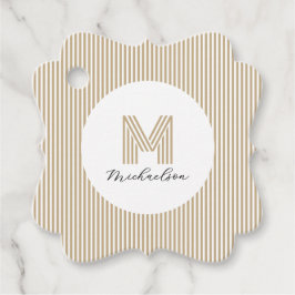 Moderne Minimal Gold Streifen Monogramm Geschenkanhänger