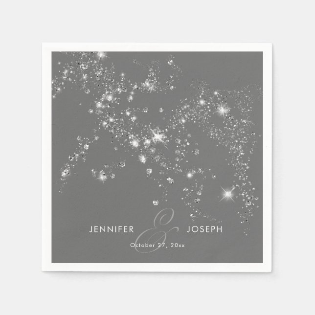 Moderne Minimal Graue und weiße Diamanten Serviette (Vorderseite)