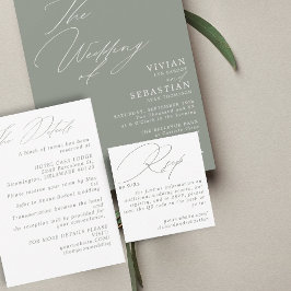 Moderne Minimal Green Sage UAWG QR Code Card Begleitkarte