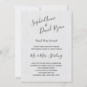 Moderne Minimal-Handschrift Post-Hochzeit Einladung