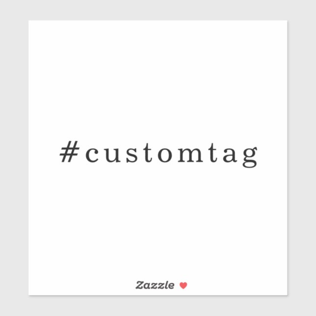Moderne Minimal Hashtag Gestaltung Aufkleber (Blatt)