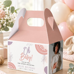 Moderne Minimal Herz Boho Babyparty  Geschenkschachtel