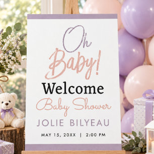 Moderne Minimal Herz Boho Babyparty  Poster