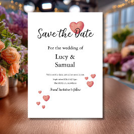 Moderne Minimal-Herz-Save-the-Date-Karte Save The Date